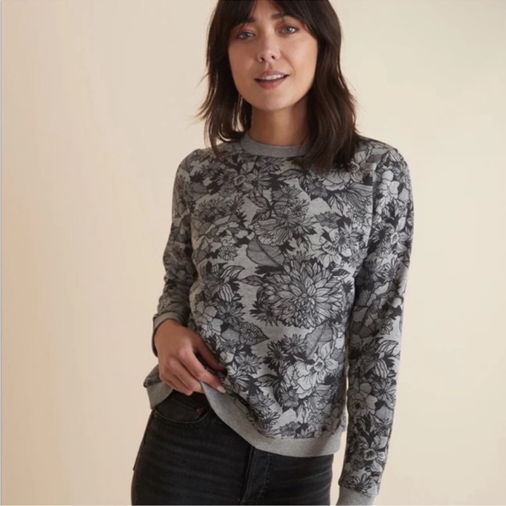Marine Layer Gray Floral Sweatshirt